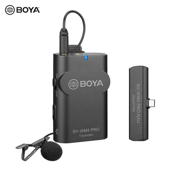 

BOYA BY-WM4 PRO-K5 2.4G Wireless Microphone System Transmitter + Receiver 60M Range for Android Smartphones w/ Type-C Interface