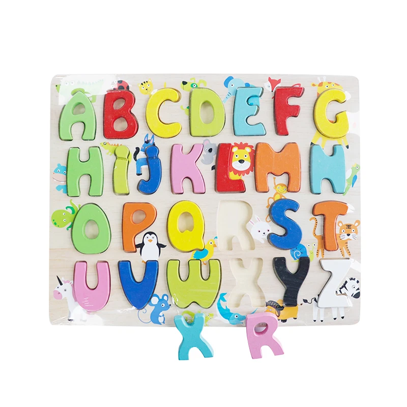 

Wooden Capital Letter Puzzle Wooden Colorful Letter Puzzle Jigsaw Baby Educational Toys for Kids Free Shipping 3d puzzle toys