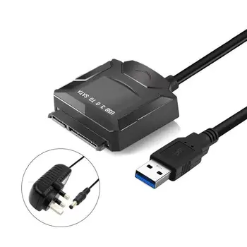 

New Usb3.0 To Sata Hard Drive Hdd Sdd Converter Adapter Cable Eu Plug Pc Acces G6D7