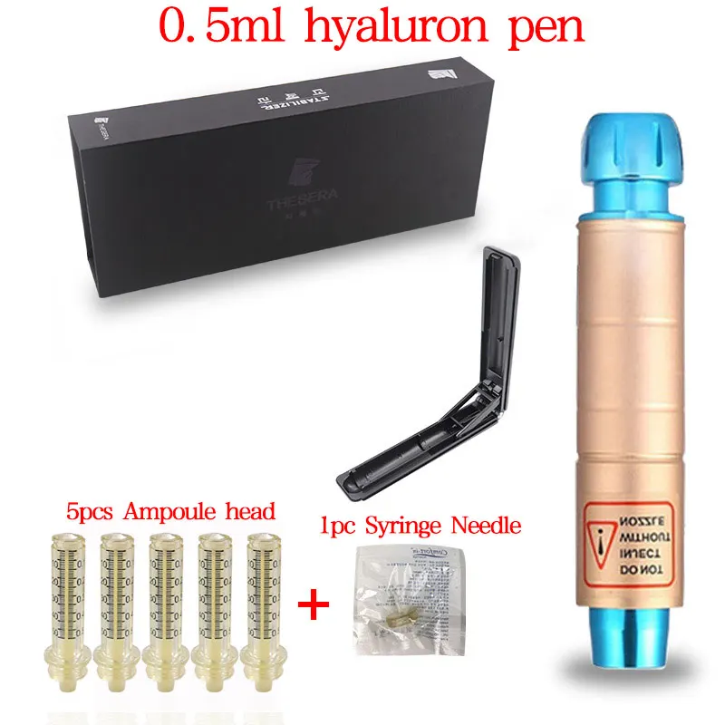 gold pen 5head1need Профессиональная ручка с гиалуроновой кислотой, ручка для подтяжки губ, наполнитель для губ, пистолет для инъекций против морщин, инструмент для красоты, ампульная головка, шприц - Номер модели: gold pen 5head1need