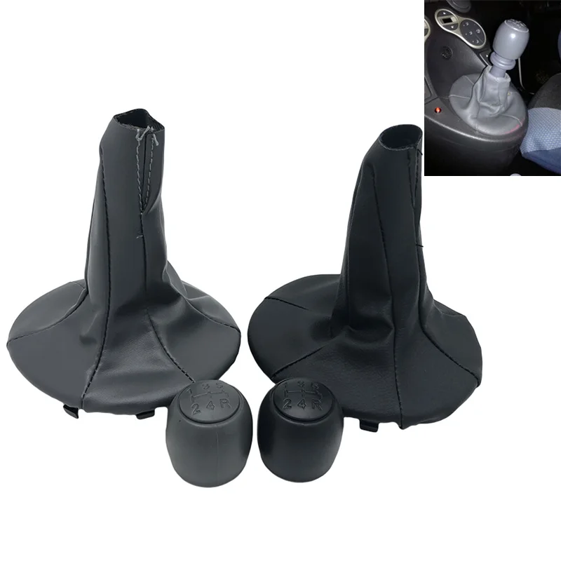 

5 Speed Gear Shift Knob Lever Gaiter Boot Cover Collar Case For FIAT PANDA 2003-2012 / 500 500C 2007-2013 Black Gray Car Styling