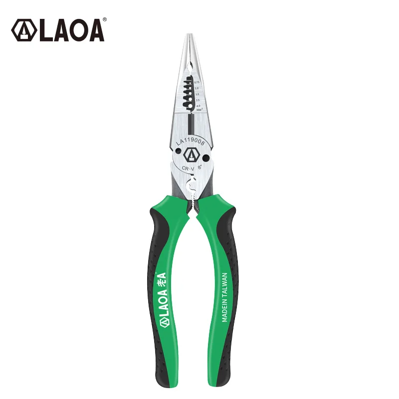 

LAOA Needle-nosed Plier Multi-purpose Wire Stripper Multifunctional Crimper Made in Taiwan 6 in 1 Electric Pliers