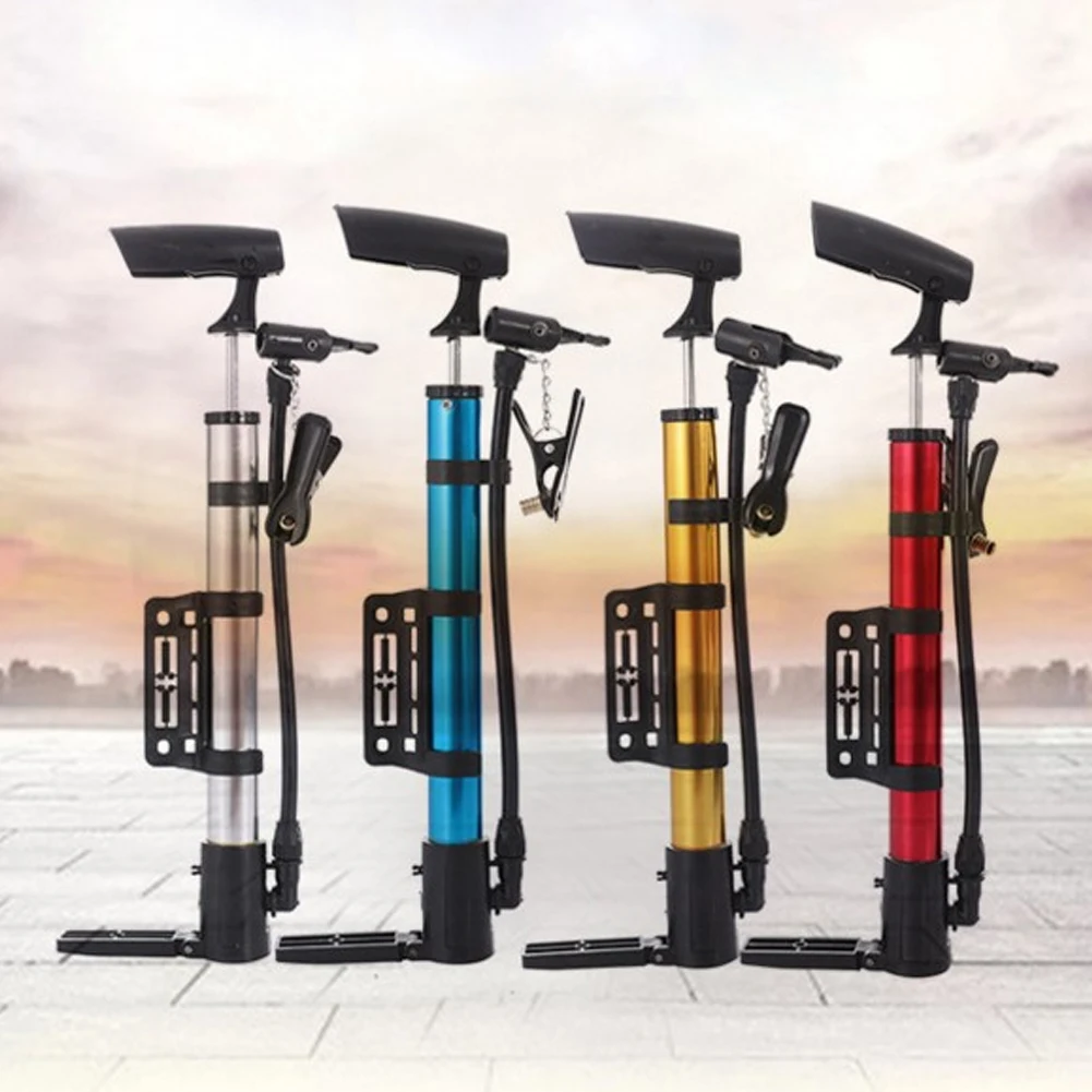High Pressure Handheld Mini Bicycle Pump with Bracket Aluminium Alloy Floor Type Practical Foldable Pedal Portable Accessories