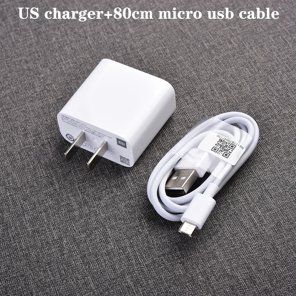 XIAOMI Charger 5V 2A EU/US Power Adapter Data Sync Cable For Redmi S2 8 8A 7 7A 6 6A 5 5A 4 4A 4X 3s 8 9 se Note 3 5 5A 6 Pro charger 65 watt Chargers