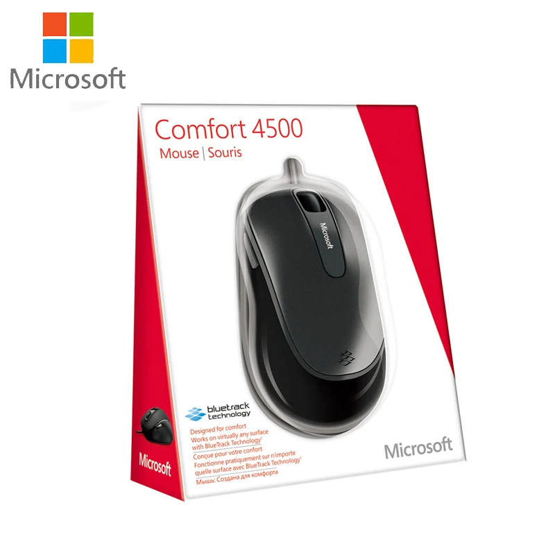 Microsoft 4500 Удобная Blueshin 1000 dpi мышь USB 2 0 компьютер Подлинная технология Bluetrack офисный