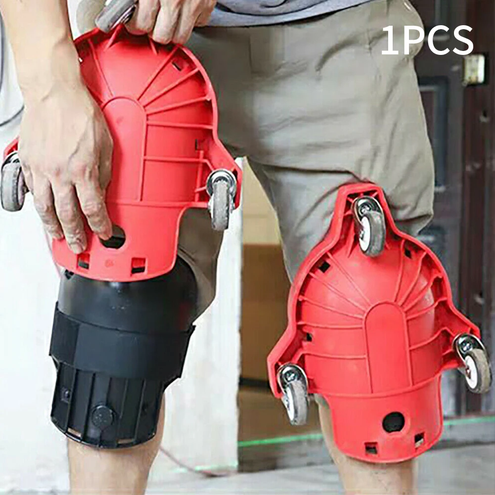 

Protective Tile Installing Rolling Wheels Plastic Mobile Tool Workers Adjustable Strap Practical Knee Pad Construction Job