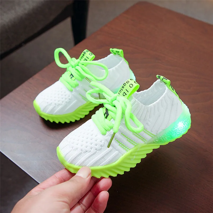 Children's sneakers LED lights boys and girls candy color soccer shoes LED light sports shoes casual shoes light shoes #40J30 (12)
