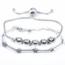 Небесные звезды и круглый сверкающий ползунок с кристаллами браслет подходит бусины из стерлингового серебра 925 Шарм Европа DIY ювелирные изделия