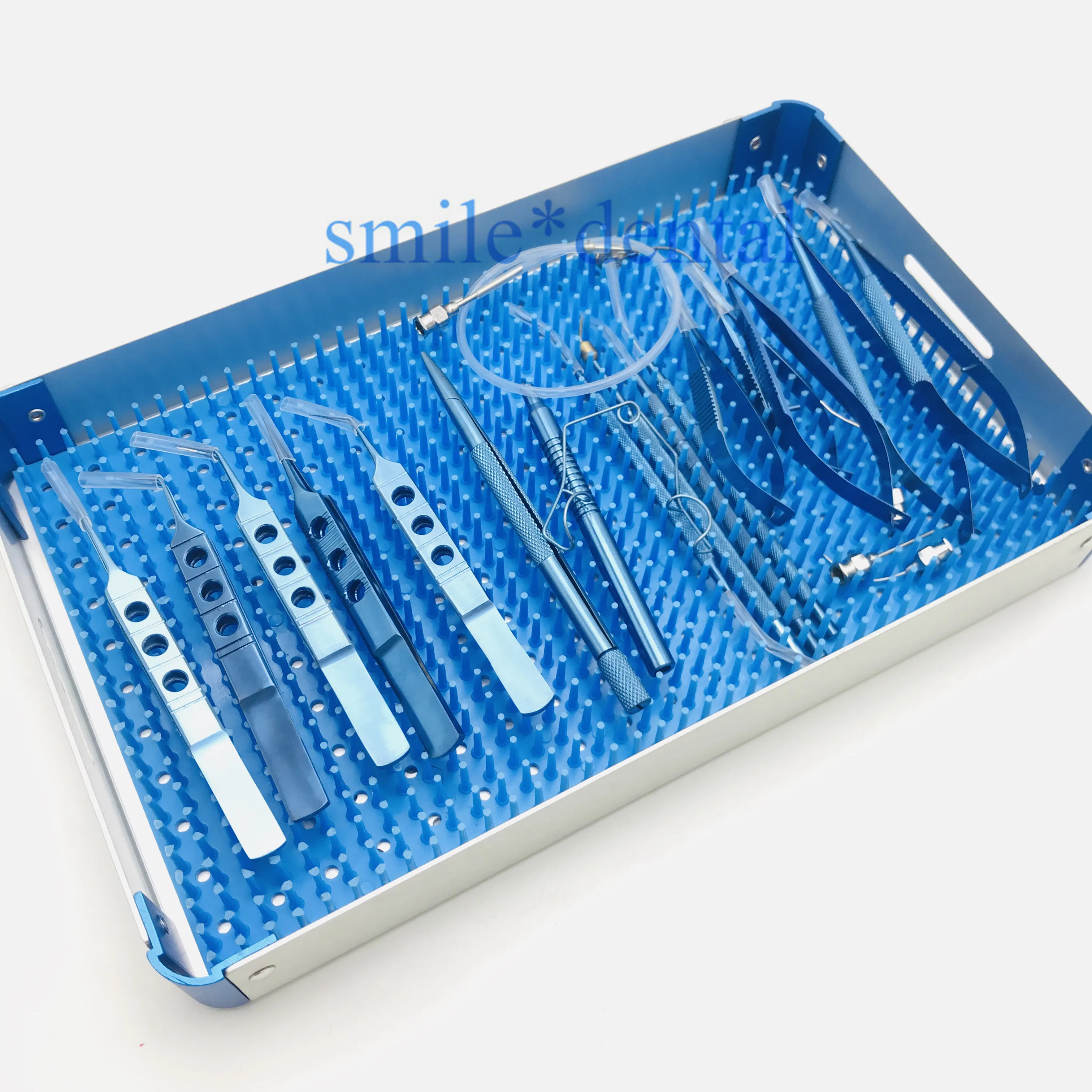 Офтальмологические инструменты стерилизация алюминиевый сплав лоток коробка стерилизации один слой 21 шт. Титан катаракта набор инструментов