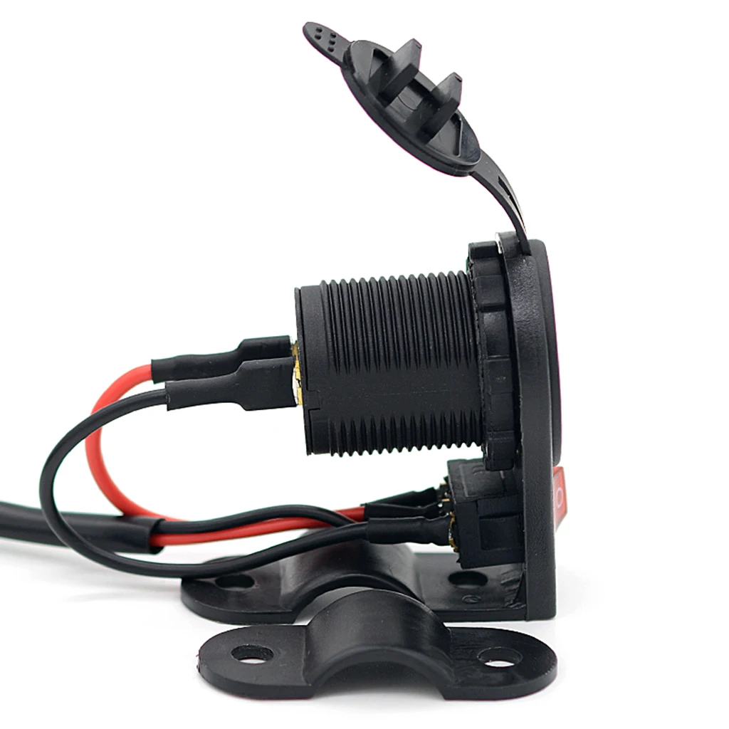 12-24V 3.1A Автомобиль Мотоцикл двойной USB 2 порта зарядное устройство адаптер с выключателем