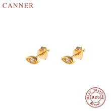 Простые минималистичные серьги-гвоздики в виде мини глаз с кристаллами циркония золотого и серебряного цвета для женщин, 925 пробы серебряные серьги, модные ювелирные изделия