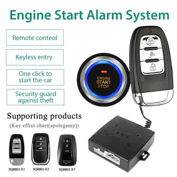 

Smart One-button Start Engine Start Stop Button Car Start Stop Button Alarm RFID Lock Keyless System With Remote Keyless Alarm
