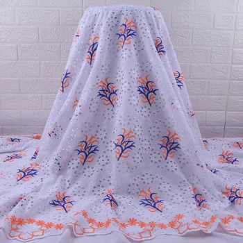

Zhenguiru New African Lace Fabric High Quality Flower Embroidery Swiss Voile Cotton Lace Fabric For Wedding Party Cloth A1852