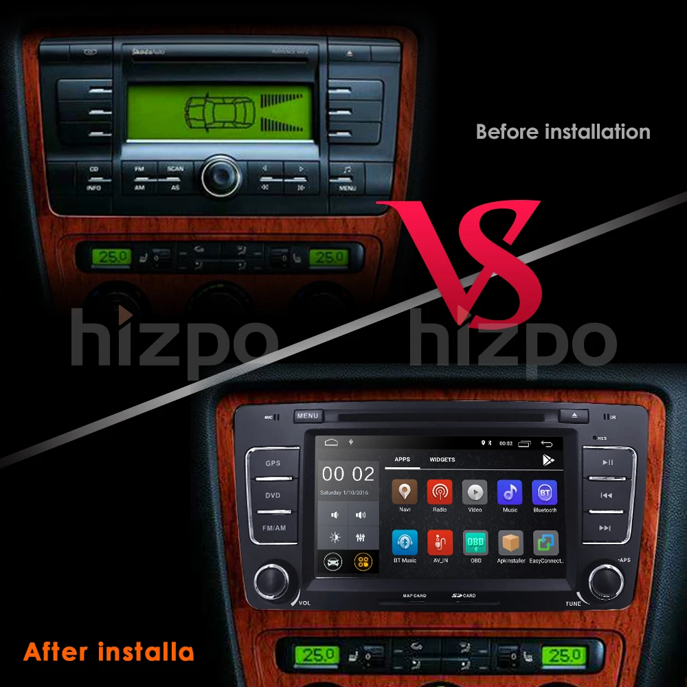 Cheap Android 9.0 Car Multimedia player GPS Autoradio 2 Din 7 Inch For SKODA Octavia 2009-2013 Bluetooth IPOD FM Radio RDS WIFI DVR SD 7