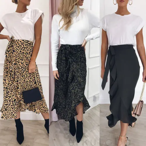 New Fashion Women Long Sleeve Leopard Print Boho Long Maxi Dress Lady Casual Skirt High Waist Plus Size New Fashion Women Long Sleeve Leopard Print Boho Long Maxi Dress Lady Casual Skirt High Waist Plus Size