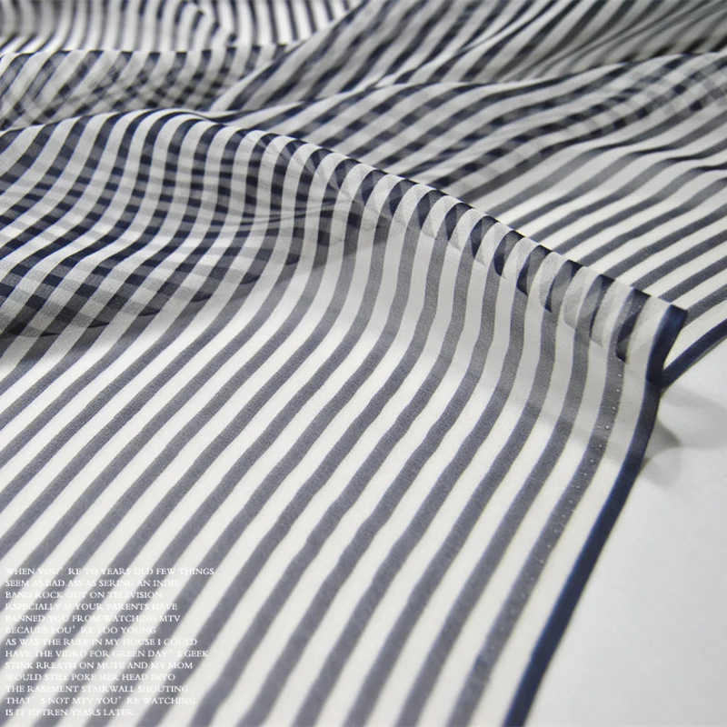 

Pinstripe Silk Georgette 100% Mulberry Silk Fabrics Fabrics
