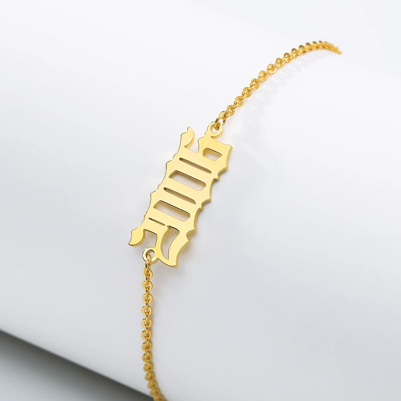 Пользовательские ювелирные изделия специальный дата год номер браслет для женщин 2006 от 1990 до персонализированные модные подарки на день рождения