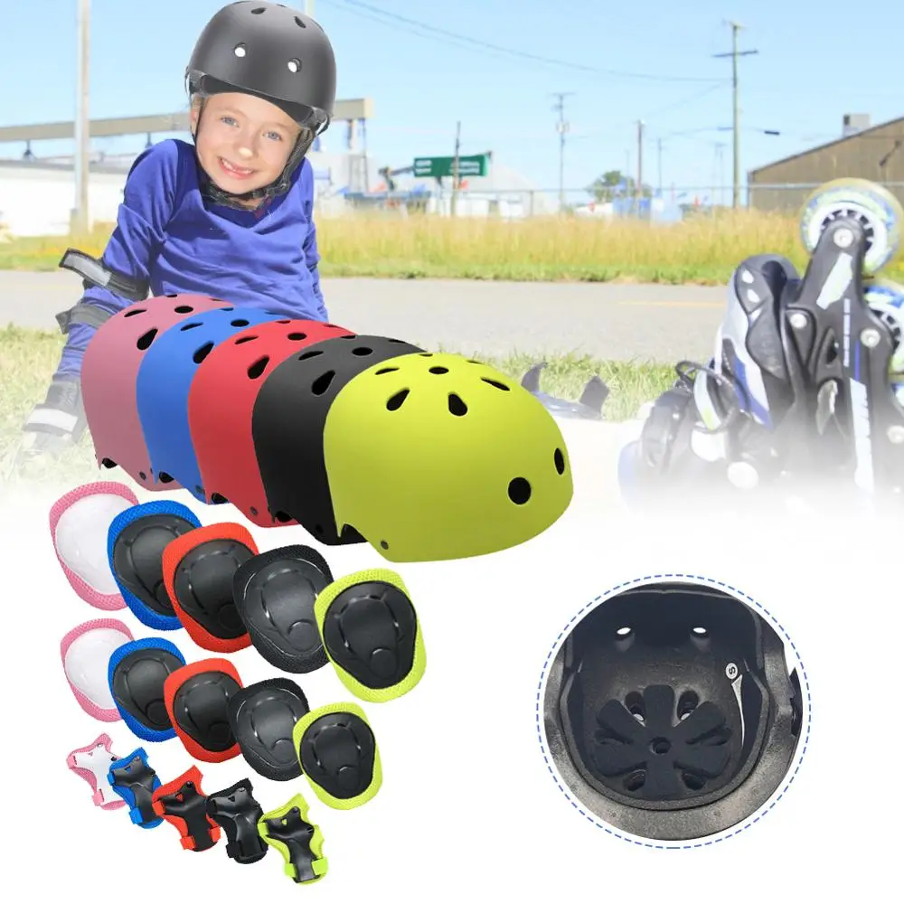 

Children Adult Roller Skating Mine Protective Gear Skateboard Bicycle Bicycle Helmet Protective Gear Balance Bike 7 Piece Set