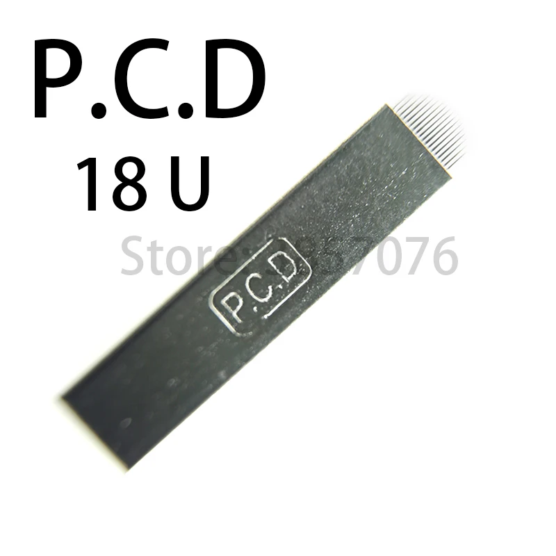 100 шт. иглы для микроблейдинга PCD 18 контактов Перманентный макияж лезвия для ручного татуажа бровей Изогнутое лезвие 18 U форма для татуировки ручка