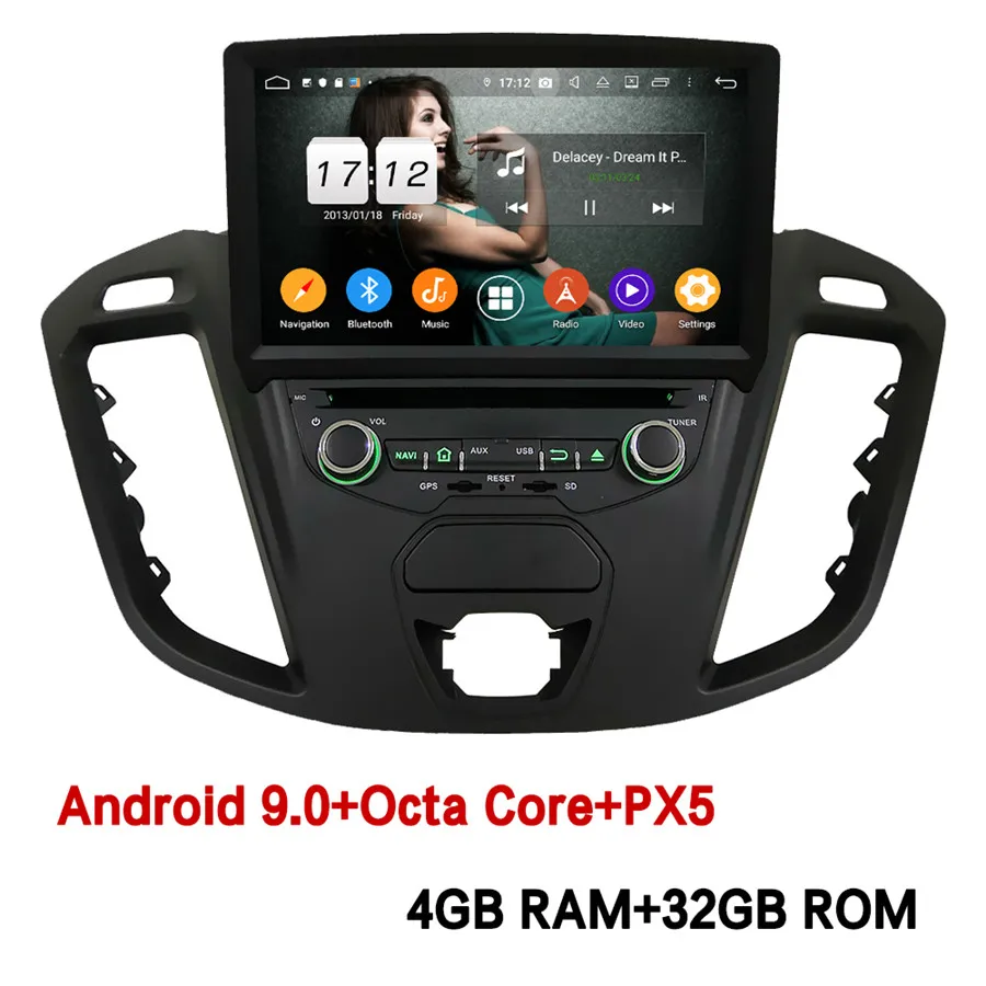 Klyde 4G wifi ips Android 9,0 Восьмиядерный 4 Гб+ 64 Гб DSP BT автомобильный DVD мультимедийный плеер Радио стерео для Ford Transit на заказ 2013 - Цвет: 4GB RAM x 32GB ROM