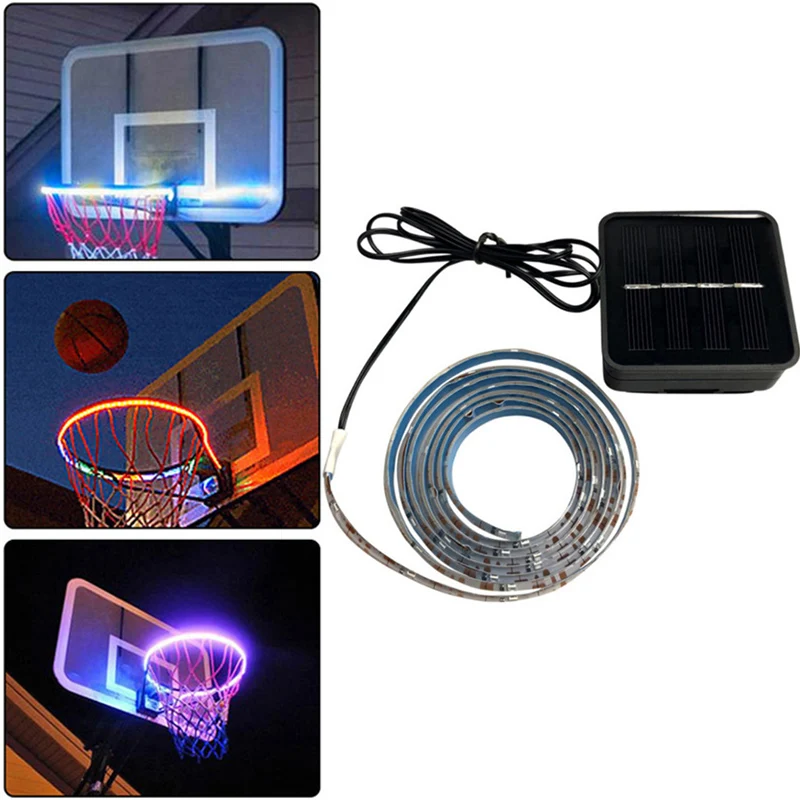 LED Basketball Hoop Lights Solar Energy Waterproof Glow in Dark Lamp
