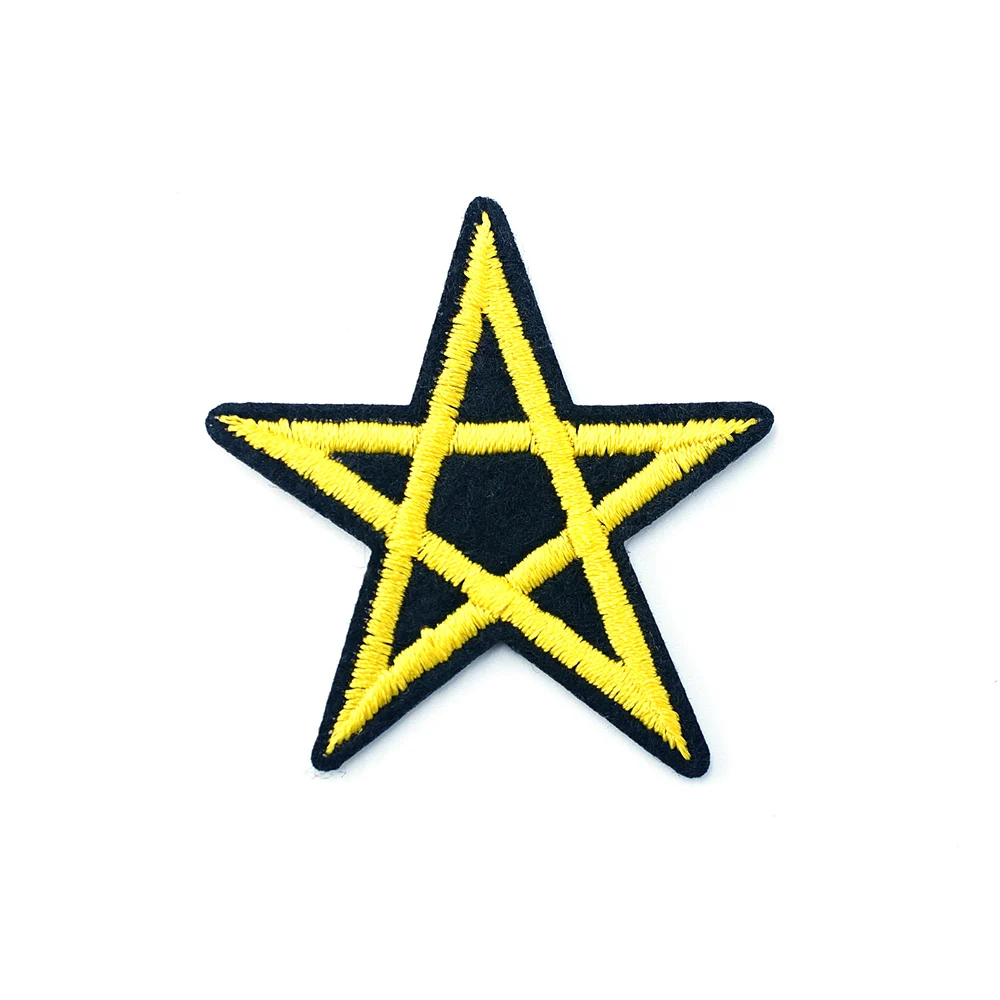 Star 4.5x5.0cm DIY Cloth Badge Patches Clothing Cartoon Patch Fabric Sewing Embroidered Applique Jacket Jeans Badges | Дом и сад