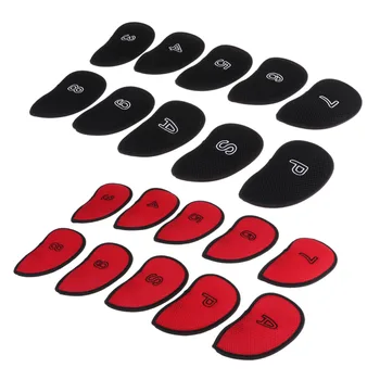 

10pcs Polyester Golf Club Head Cover Wedge Iron Cover Sleeve Protective Flag Putter Clubs Gear Accessory for Golf Club