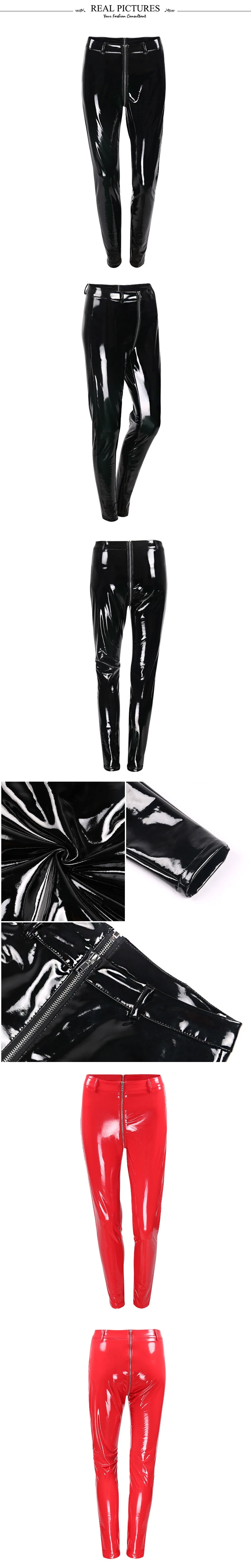 Висенте Горячая 2019 Новый Мода Молния Fly Shimmer PU Высокая Талия Оптовая Продажа пикантные Женская одежда для вечеринки женские брюки-карандаш