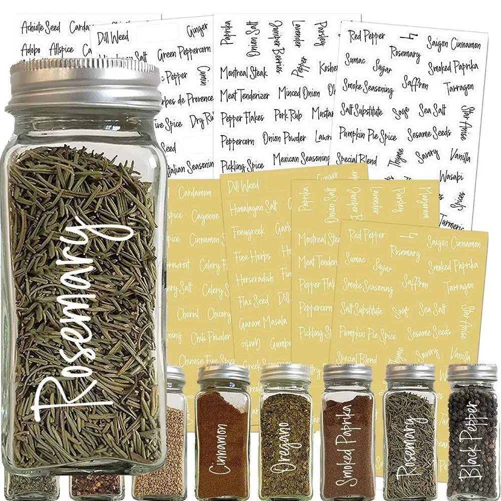 Labels Sticker Clear Waterproof Pantry Food Jam Seasoning Jar Self Adhesive 274 label stickers