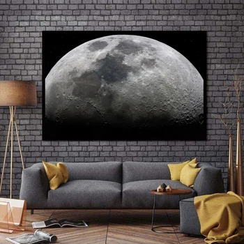 

Nordic Moon Black and White Silk Poster Wall Pictures for Living Room No Frame
