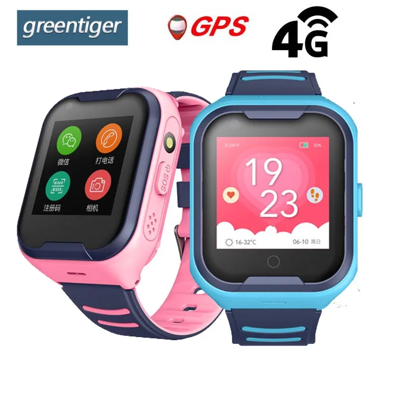 

Greentiger 4G Smart Watch Children IP67 Waterproof Video call GPS Wifi SOS 680mAh Camera Baby Smartwatch Kids Android IOS
