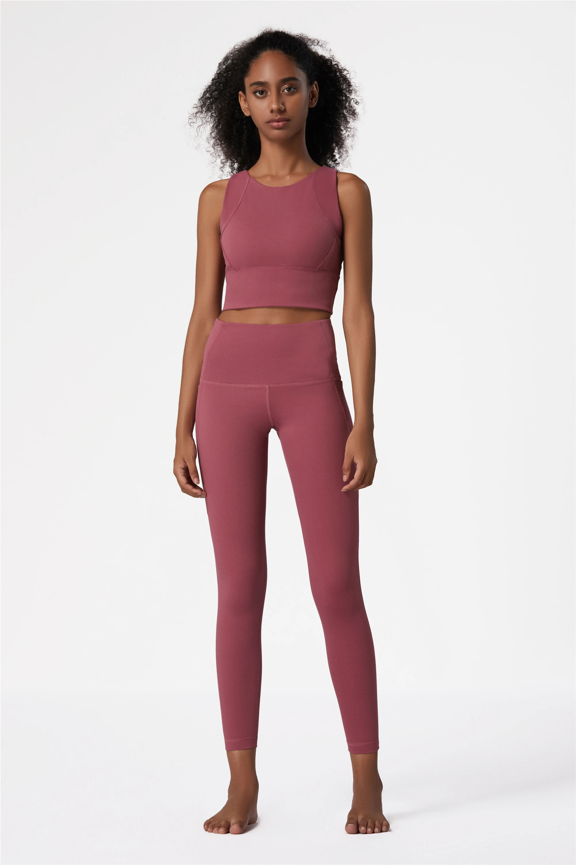 

Yoga set seamless ladies clothing sportswear women's gym push-ups sports bra 2 sets of sportswear solid color hip high waist leg