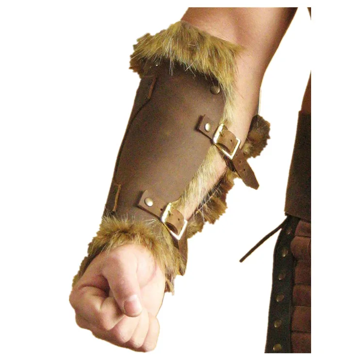 Carnival Knight Warrior Leather Strap Bracers Soldier War Armor Medieval Men Wristband Prince Handguard Gauntlet Cosplay Costume