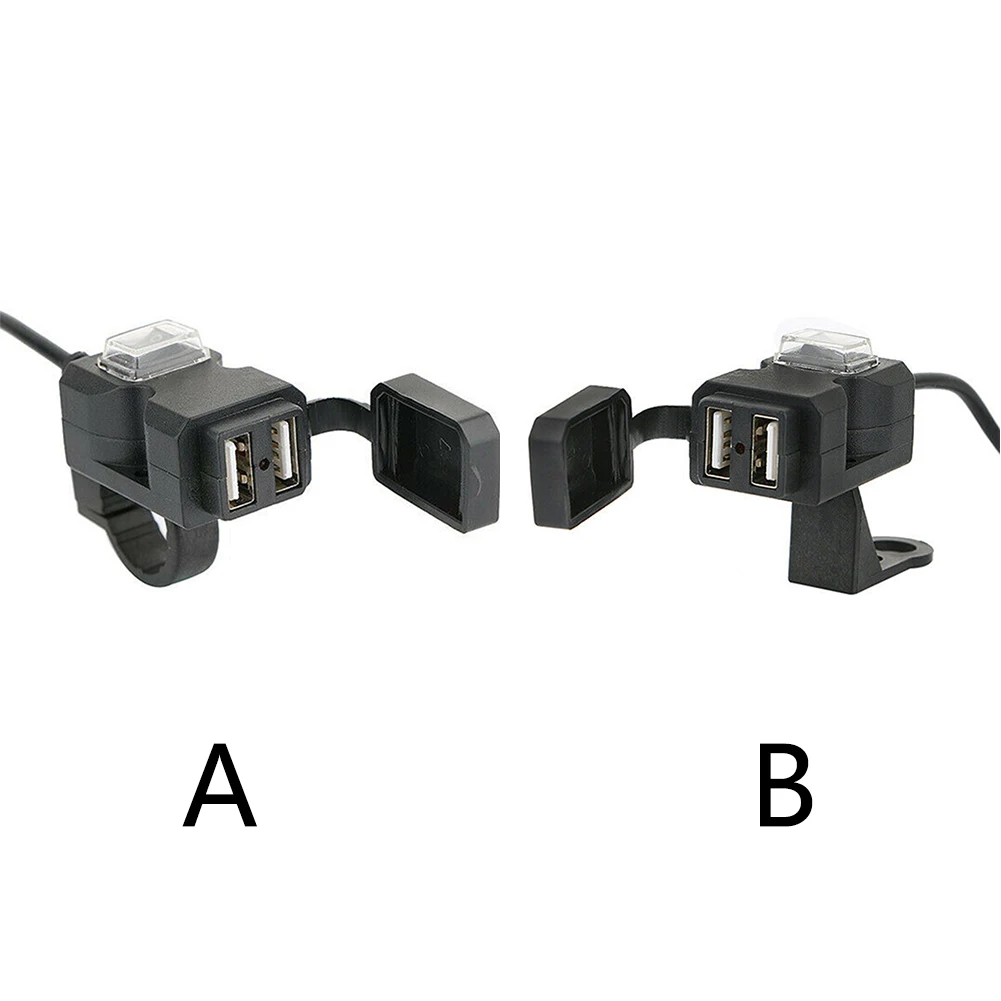 USB зарядное устройство 12 В кабель адаптер с переключателем гнездо мотоцикла Универсальный водонепроницаемый черный двойной разъем легко установить электронный