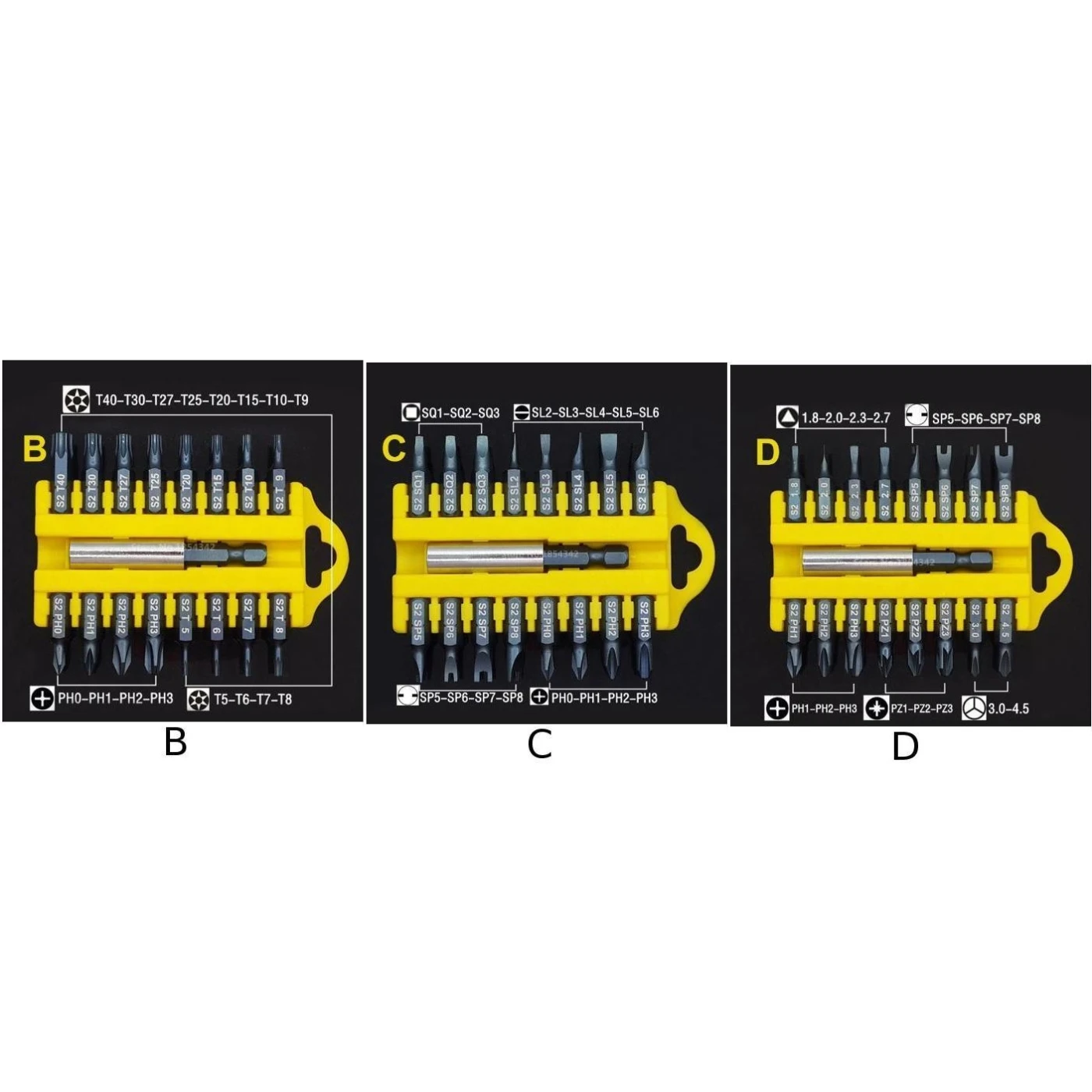 17* Защита от вскрытия Torx Шестигранная звезда бит магнитный держатель отвертка Биты Крест/Torx/щелевой/Y/u-тип/квадратный/PZ/треугольный Тип