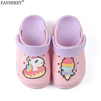 

Baby girls cartoon unicorn toddler beach water garden slippers kids boys summer sandals children flip flops indoor cute sandals