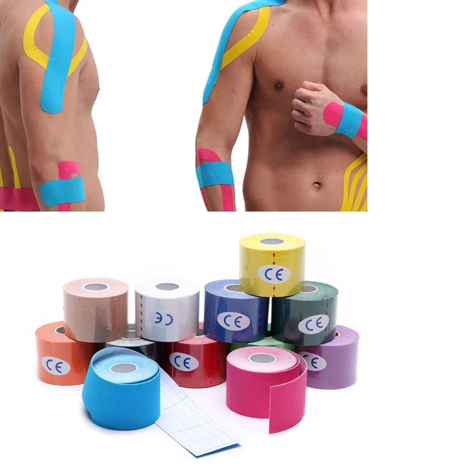 2.5cm*5m High Elastic Sport Fitness Injury Muscle Tapes Bandage Support Kinesiology Tape Knee Pads Support Protector Kinesiologe