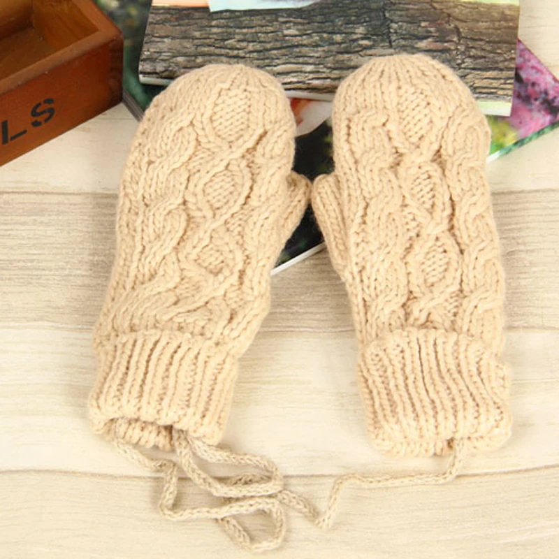 

2019 New Women Winter Gloves Extra-Thick Without Fingers Warm Wool Mittens Girls Guantes Mujer Driving Glove