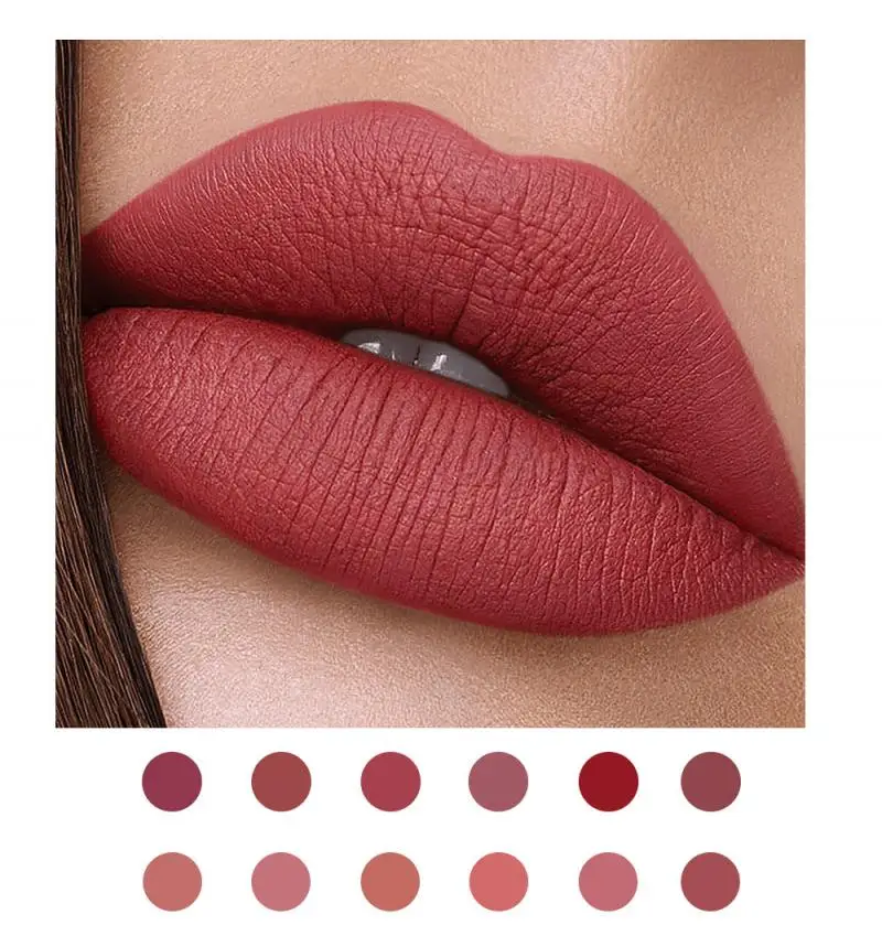 12 Color Matte Lip Gloss Waterproof Non-stick Cup Natural Moisturizing Lip Glaze Quick-drying Velvet Lasting Non-fading Lipstick 12 Color Matte Lip Gloss Waterproof Non-stick Cup Natural Moisturizing Lip Glaze Quick-drying Velvet Lasting Non-fading Lipstick