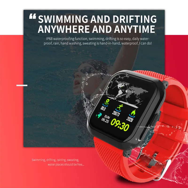 DB12 Smart Watch 1.3" Color Screen Waterproof IP68 Pressure Blood Heart Rate Measurement Bluetooth Fitness Bracelet For Android