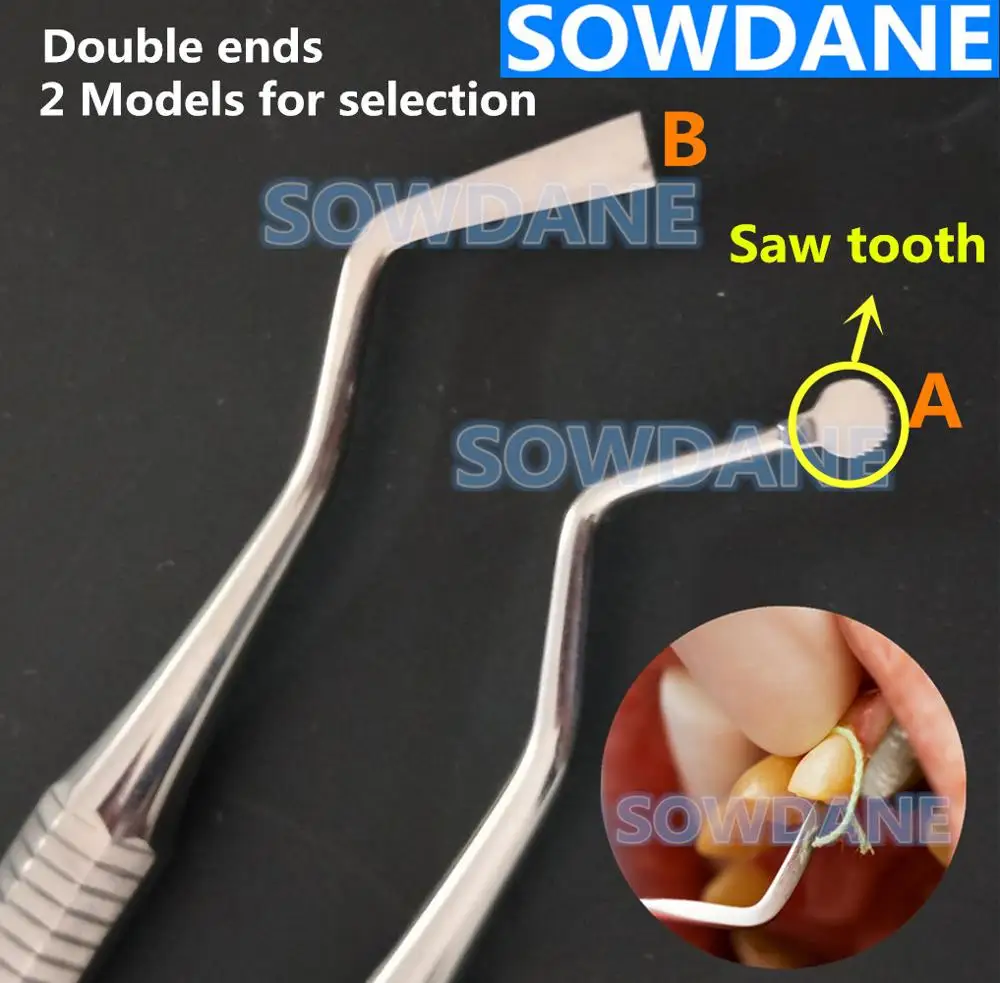 2 pcs Dental Gingival Retraction Cord Packer Tool Dental Scaler Gingival Separator Scaling Instrument Double Ends