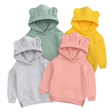 YK – sweat à capuche épais pour enfants, haut à manches longues, couleur Pure, pour garçons et filles, automne et hiver 