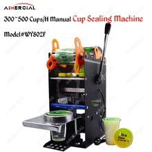 WY802F manual cup sealing machine plastic/paper bubble tea cup sealer commercial cup sealing machine seal 9/9.5cm PP/paper mater