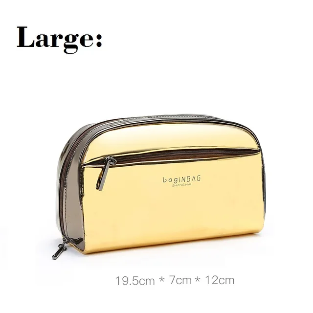 Small Cosmetic Bag Portable Storage Bag Multi-functional Large Capacity Makeup Bags Set Golden Large