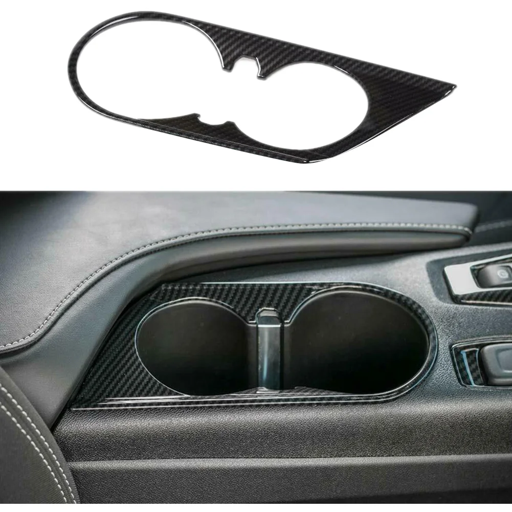 

Luxury Carbon Fiber Car Water Cup Holder Cover Sticker Car Cup Holder Frame Trim Sticker for Chevrolet Camaro 2016-2019