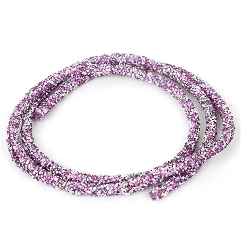 1M/lot Colorful Soft Tube Jewelry Cord Rope String Resin Rhinestone for DIY Crafts Fashion Show Bags Garment Party Decoration