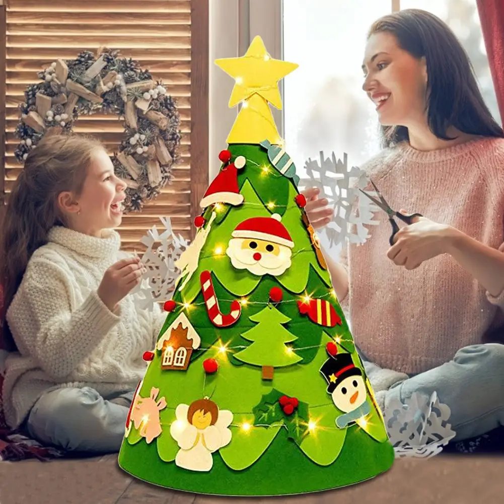3D нетканый Войлок Рождественская елка детское образование DIY подарок Рождественский подарок настенные подвесные украшения