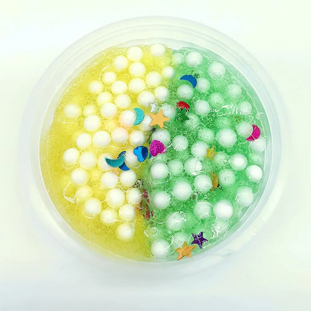 Yellow green Kuulee пена прозрачный пушистый слизи DIY Кристалл не липкий снятия стресса игрушки волшебная грязь DIY - Цвет: Yellow green