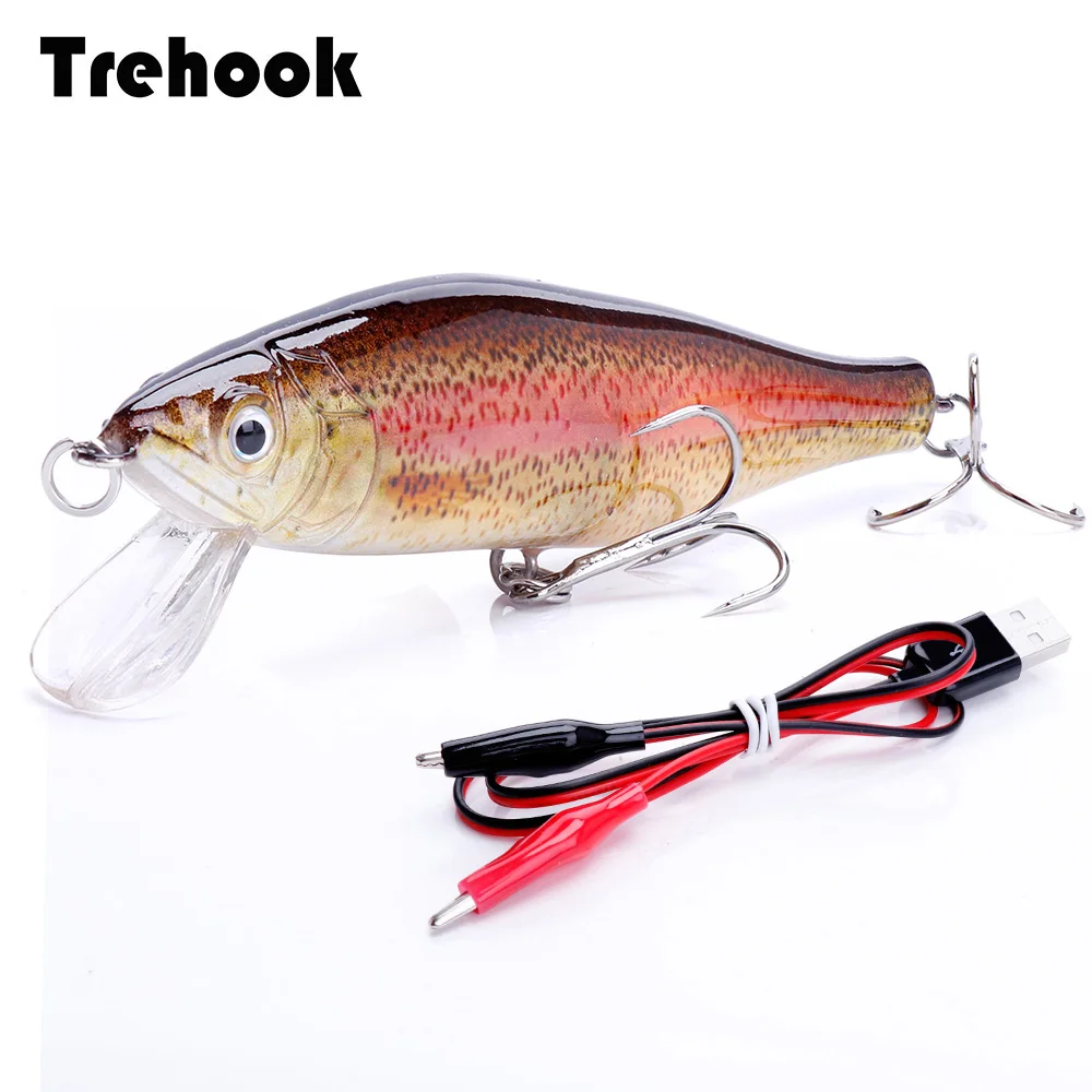 TREHOOK 16g 10cm Automatic Shake Glowing Fishing Lure Floating