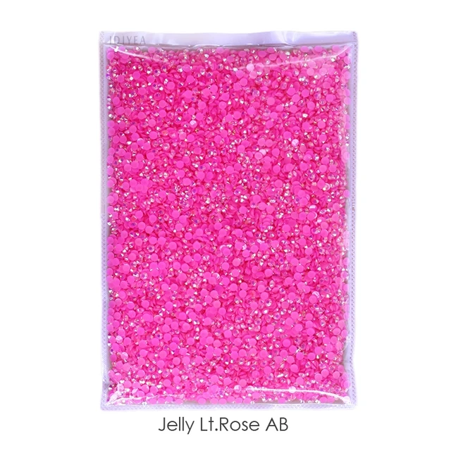 Wholesale Jelly AB Resin Non Hot Fix Rhinestones Cтразы Flatback Plastic Crystals Strass Glitters Stone Bulk Big Package for DIY Jelly Lt.Rose AB